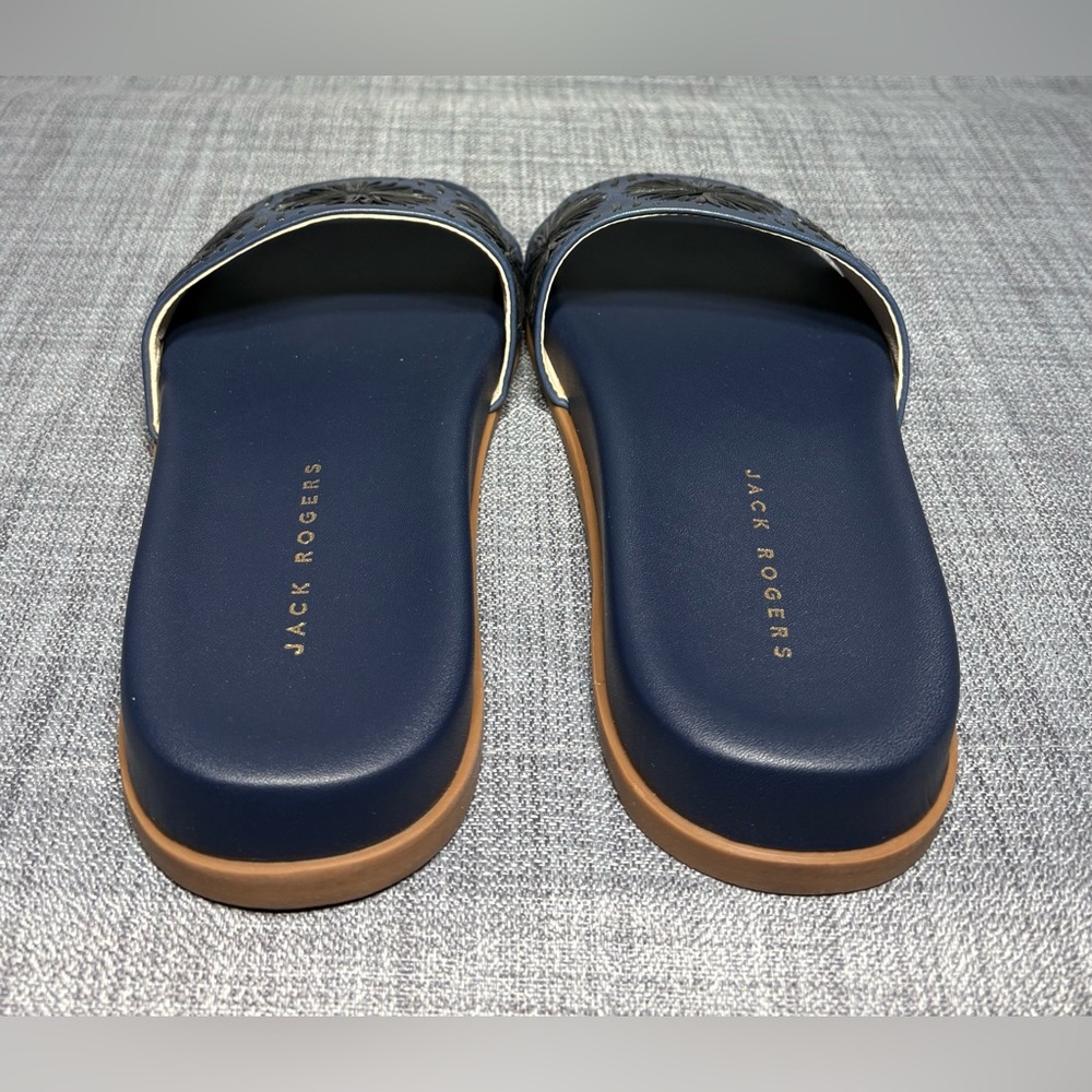 Jack Rogers Somerset Embroidered Slide Sandal Midnite / Black - Picture 5 of 7
